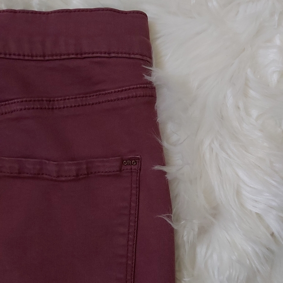 Garage Vintage Cotton Burgendy Ankle Length Jeggings - Picture 5 of 8